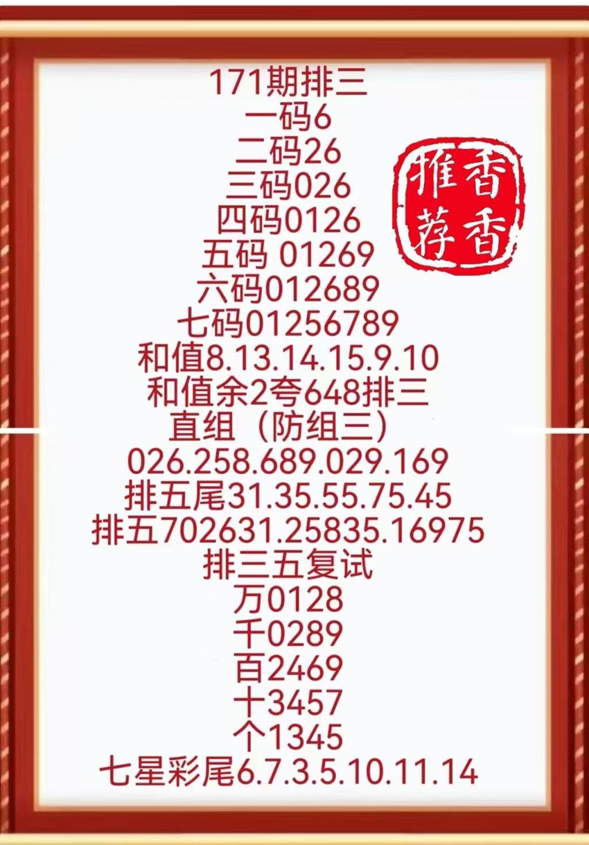 6.30排列三名家分享