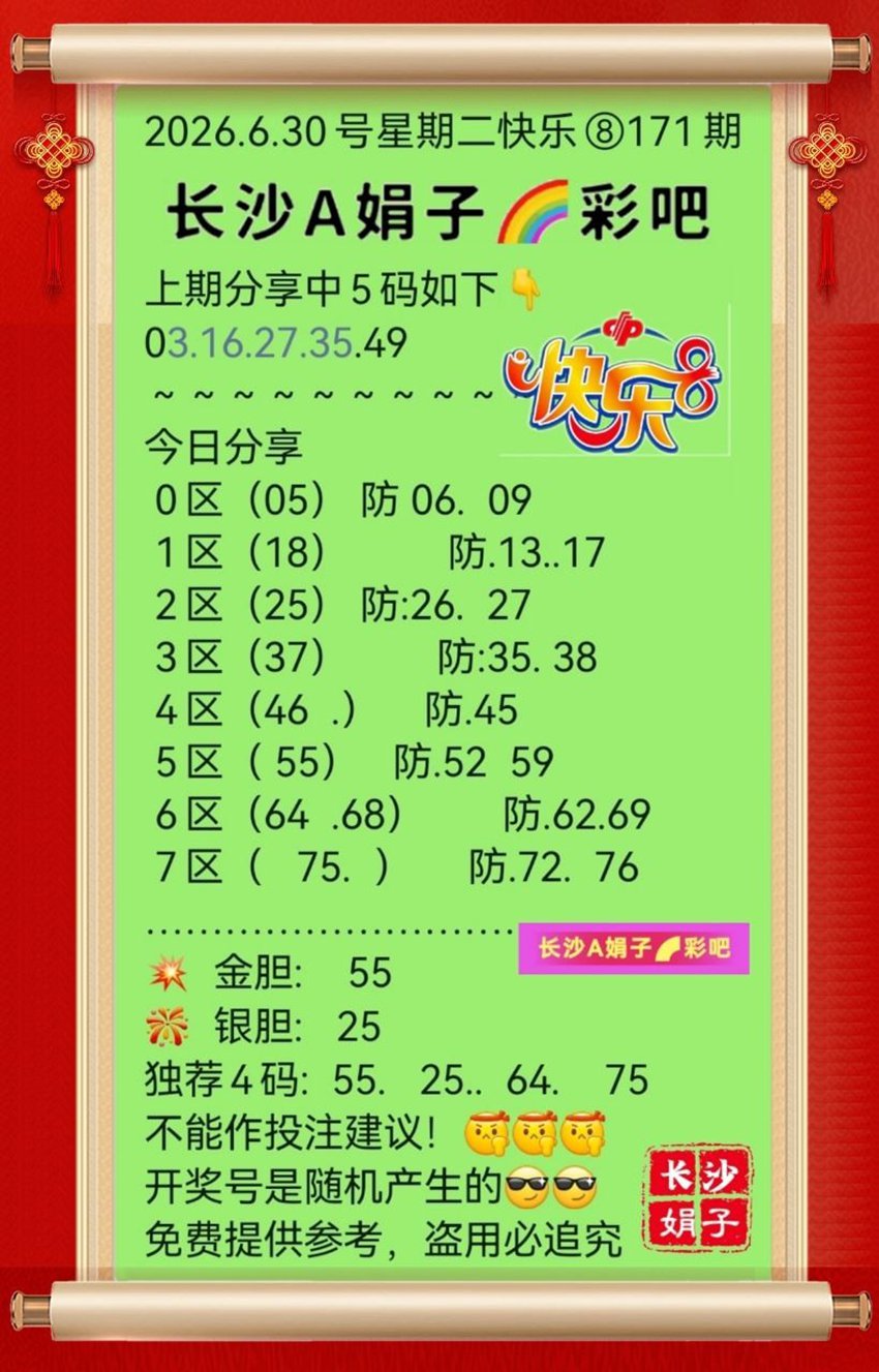 6.30快乐8名家分享