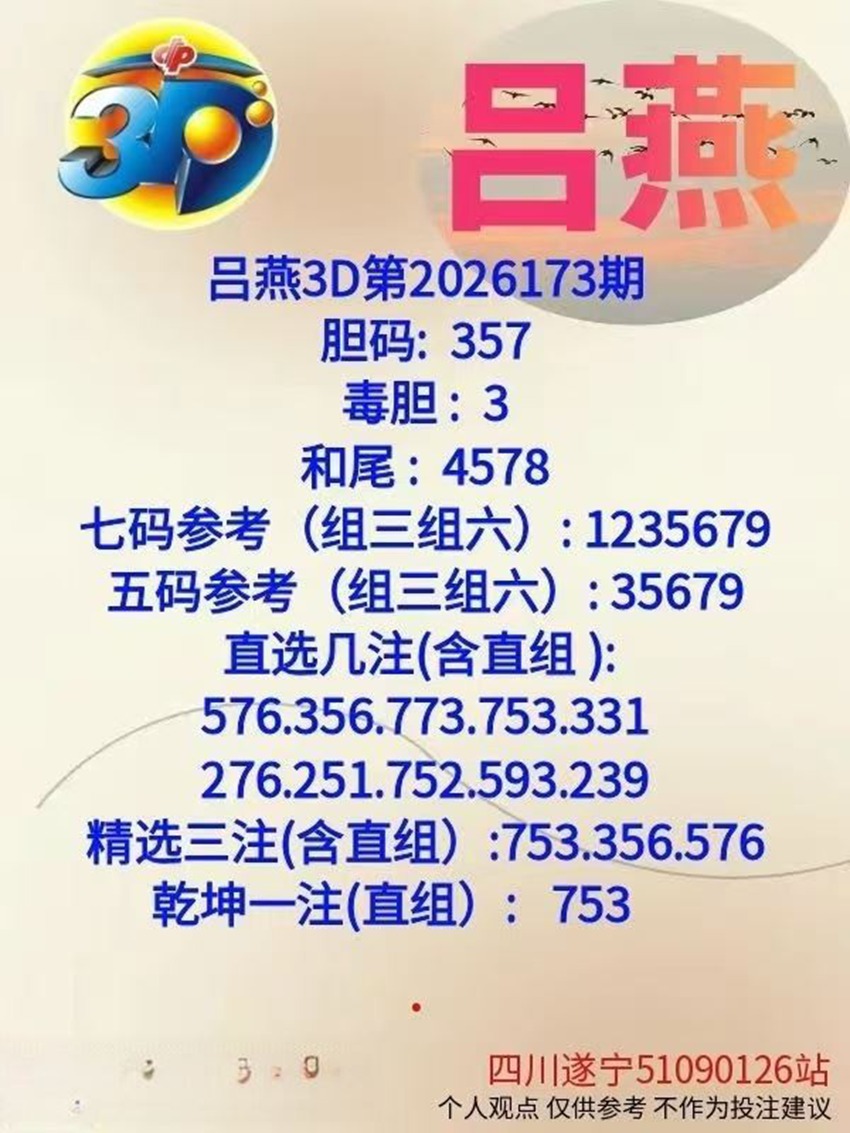 7.2福彩3D名家分享