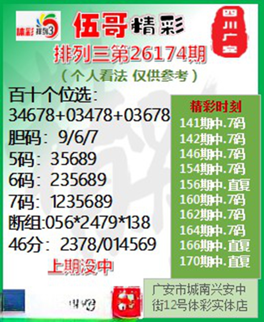 7.3排列三名家分享
