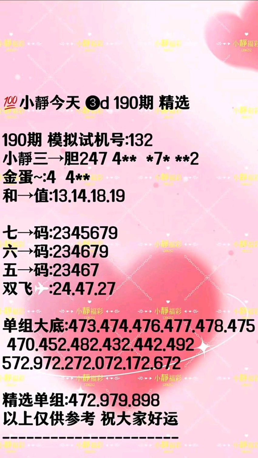 7.19福彩3D名家分享