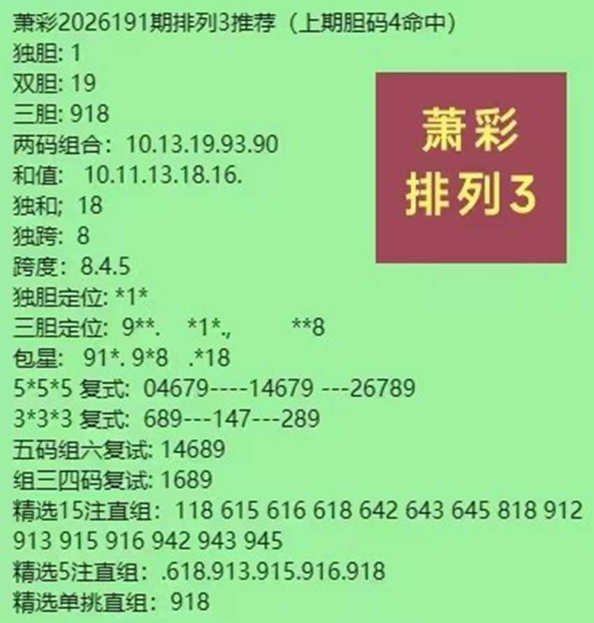 7.20排列三名家分享