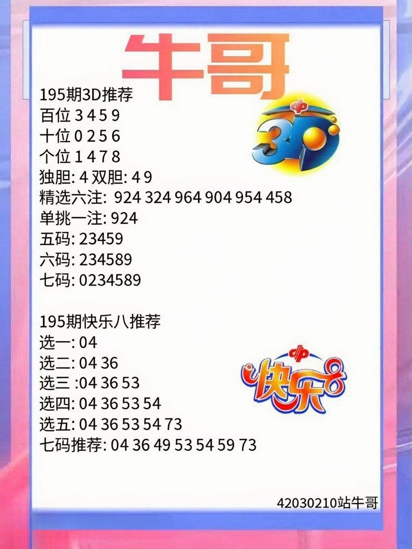 7.24福彩3D名家分享
