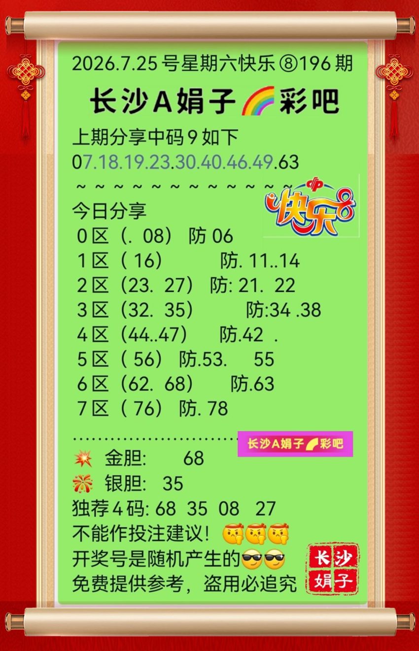 7.25快乐8名家分享