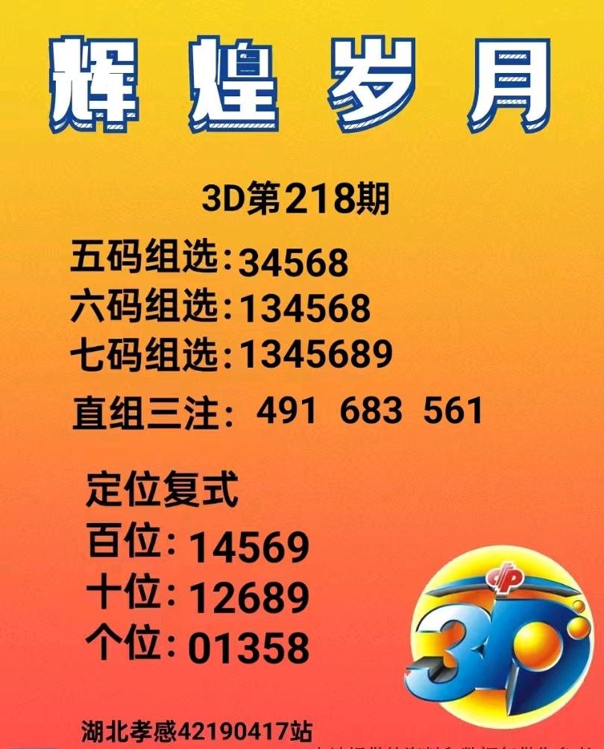 2026218期辉煌岁月福彩3D推荐