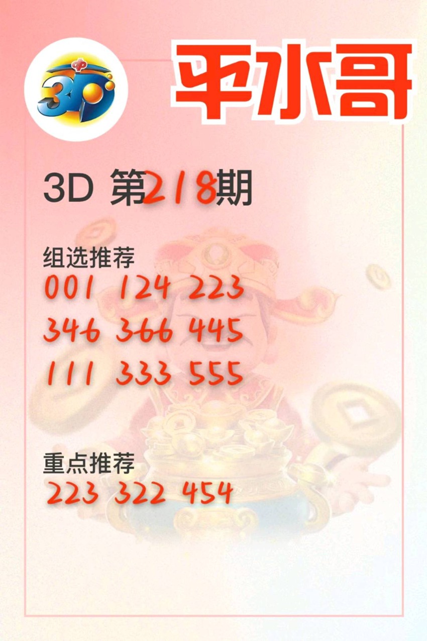 2026218期平水哥福彩3D推荐