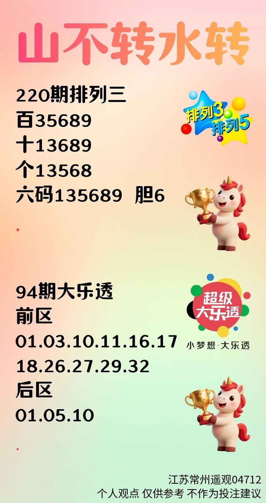 2026220期山不转水转排列三推荐