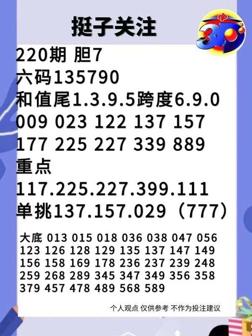 2026220期挺子关注福彩3D分析推荐